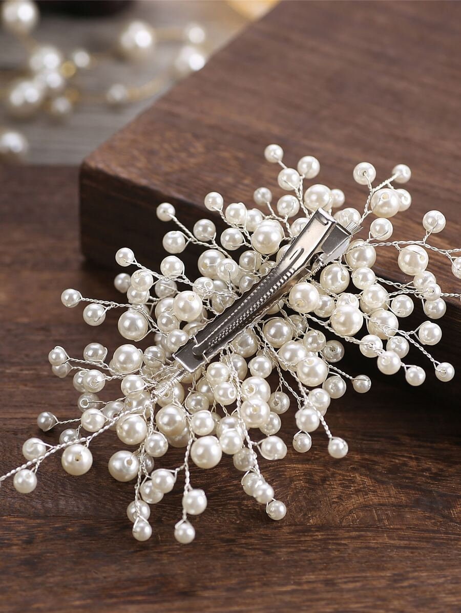 Faux Pearl Bridal Hair Clip