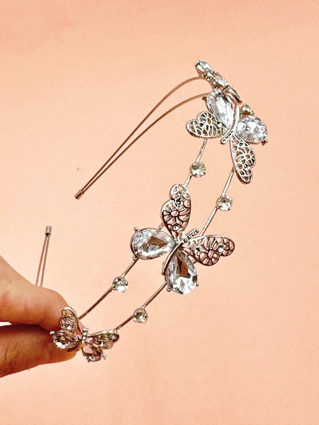 Rhinestone Butterfly Layered Headband