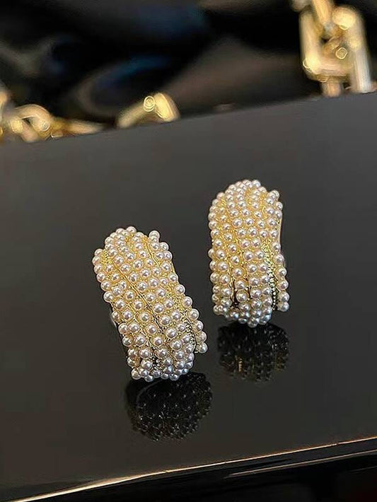 Faux Pearl Stud Earrings