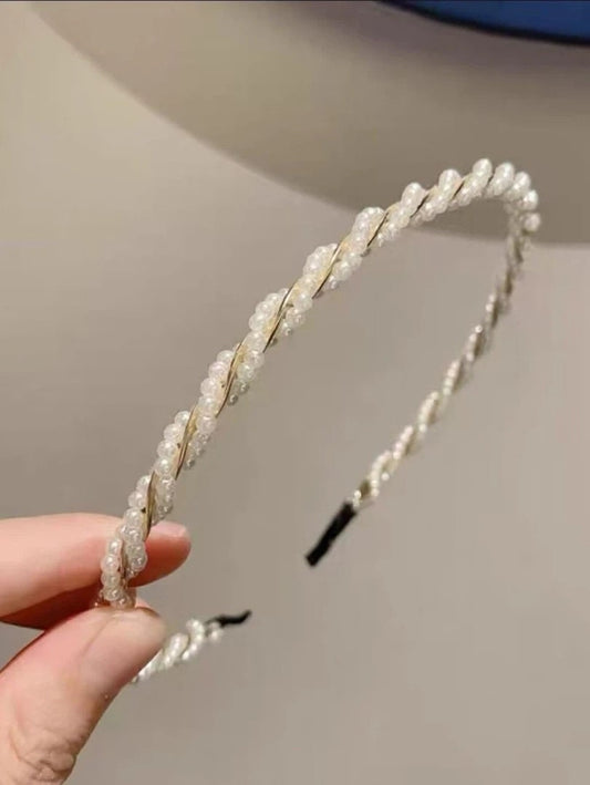 Faux Pearl Twisted Headband