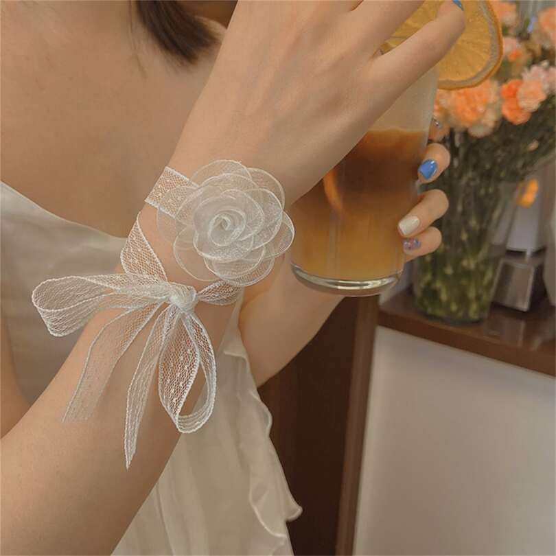 Lace Ribbon Wrist Corsage