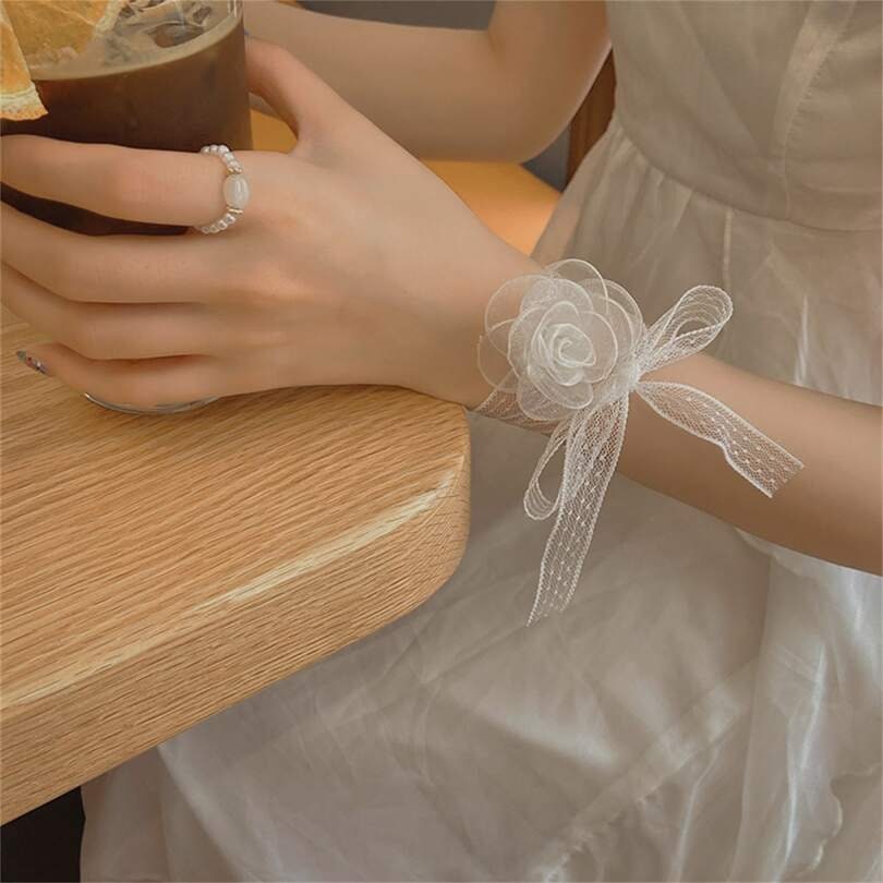 Lace Ribbon Wrist Corsage